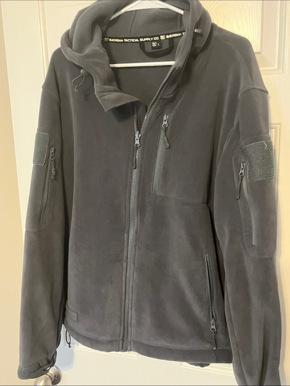 Military-Style Men's Tactical Fleece Jacket - Gray